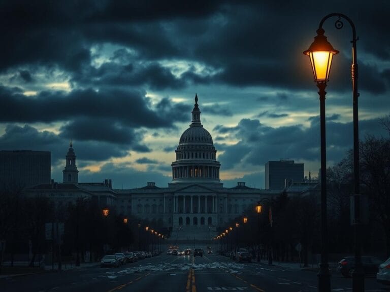 Flick International Shadowy silhouette of the U.S. Capitol building at dusk