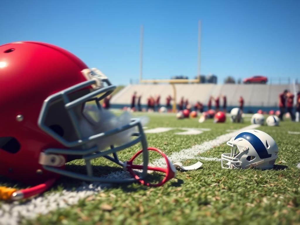 Flick International Patriots coach Mike Vrabel on the ground during a fight break-up at practice