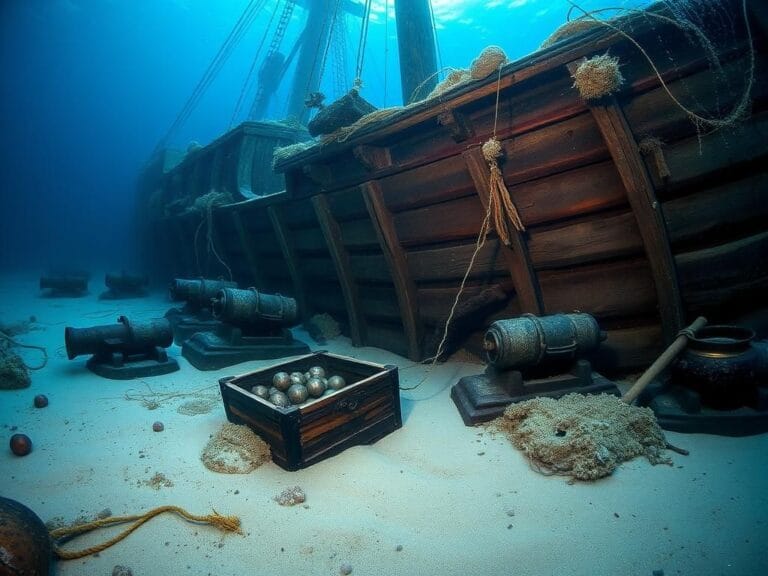 Flick International Underwater view of the well-preserved wreck of the 321-year-old ship 'Northumberland' off the coast of Kent.