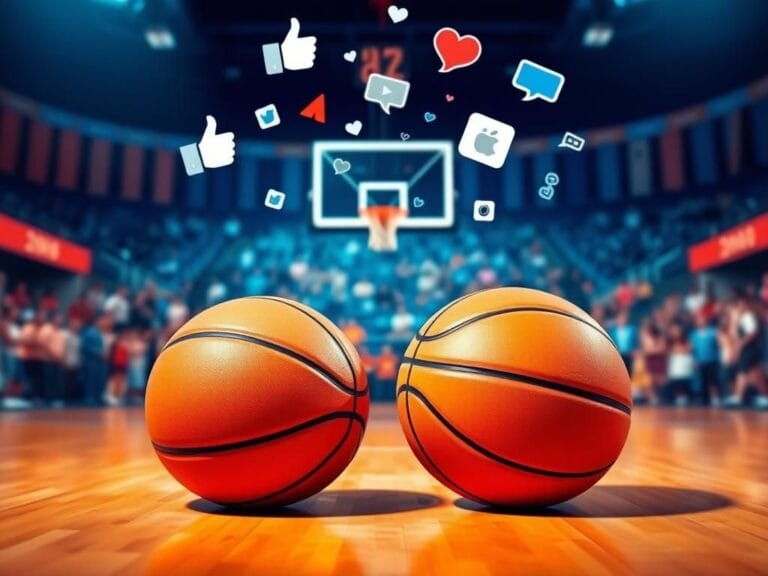 Flick International Basketball court with two basketballs representing Caitlin Clark and Angel Reese rivalry