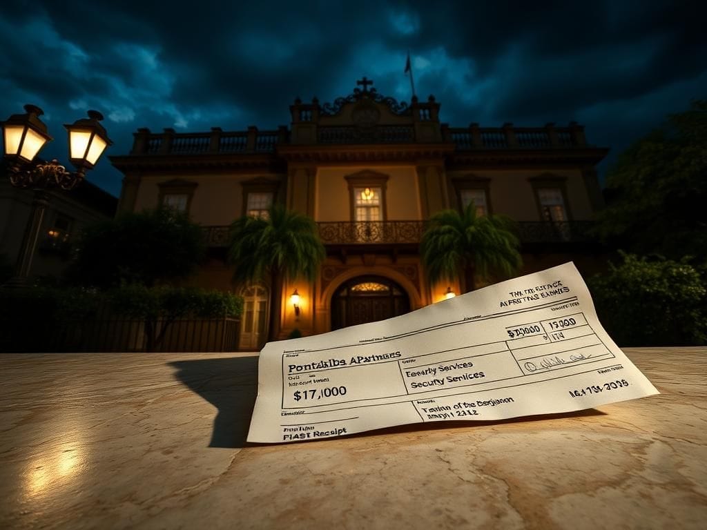 Flick International Dark storm clouds gather above the historic Pontalba Apartments in New Orleans, revealing a sense of tension and controversy.