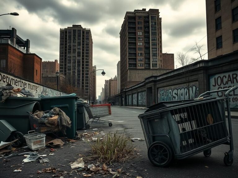 Flick International Desolate urban landscape of Washington, D.C. with trash and neglect