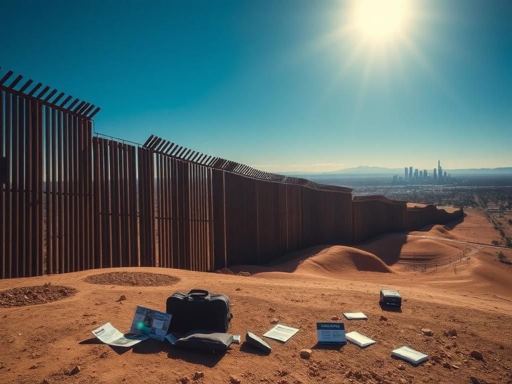 Flick International A powerful visual of the U.S.-Mexico border highlighting immigration tensions.