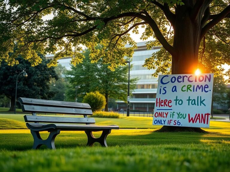 Flick International Serene park scene outside a Glasgow hospital symbolizing conversation about abortion rights