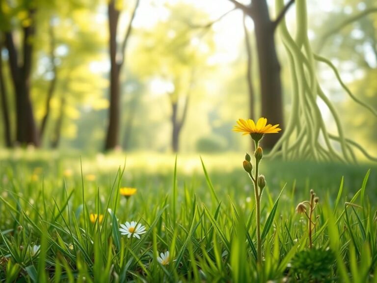 Flick International A vibrant yellow flower in a tranquil grove symbolizing hope and resilience.