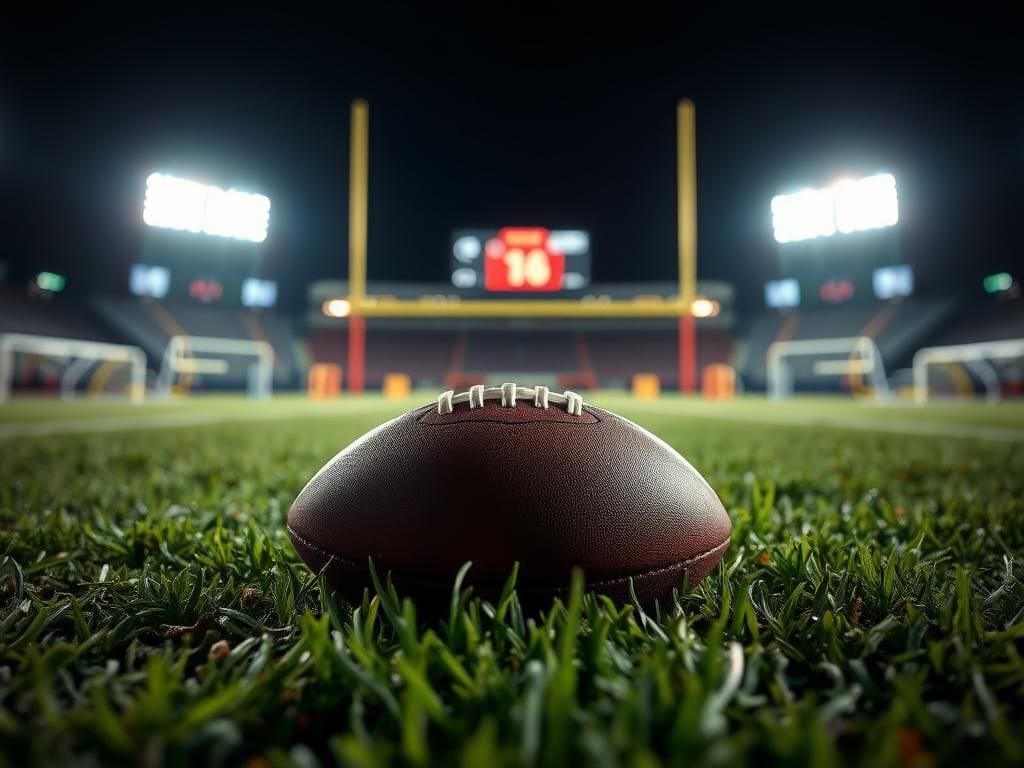 Flick International Close-up of a football surrounded by turf, capturing the intensity of a crucial moment in a game.