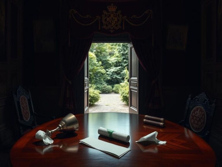 Flick International A dimly lit royal chamber with opulent decor illustrating Prince Andrew's oppressive nature towards staff