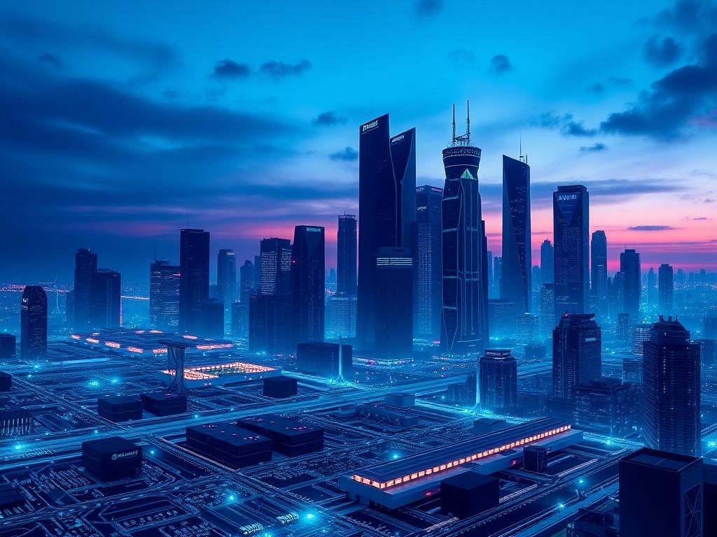 Flick International Futuristic cityscape showcasing advanced AI infrastructure