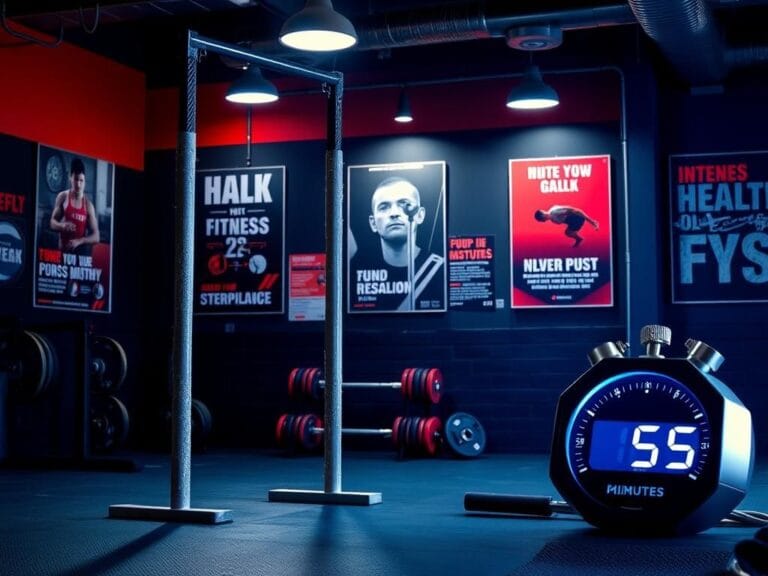 Flick International gym environment featuring pull-up bars and weights for fitness challenge