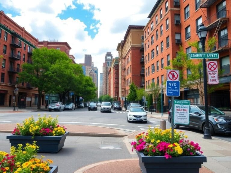 Flick International A vibrant urban scene in Staten Island showcasing community safety under NYPD's initiative