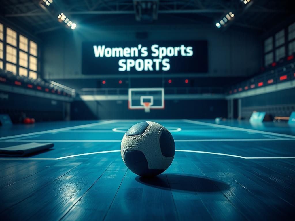 Flick International Dynamic scene of a handball court highlighting the spirit of women's sports and competition