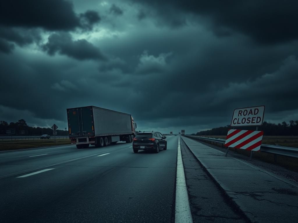 Flick International Abandoned commercial truck on Florida Turnpike after fatal accident involving illegal immigrant driver