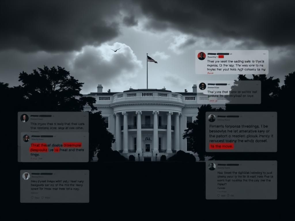 Flick International Dark and foreboding social media feed with threatening graphics