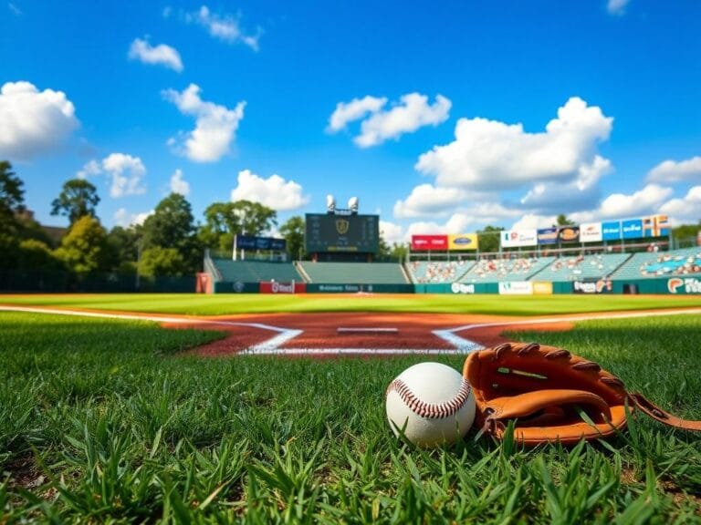 Flick International A Little Leaguer's baseball glove and ball resting on the grass at a youth baseball field