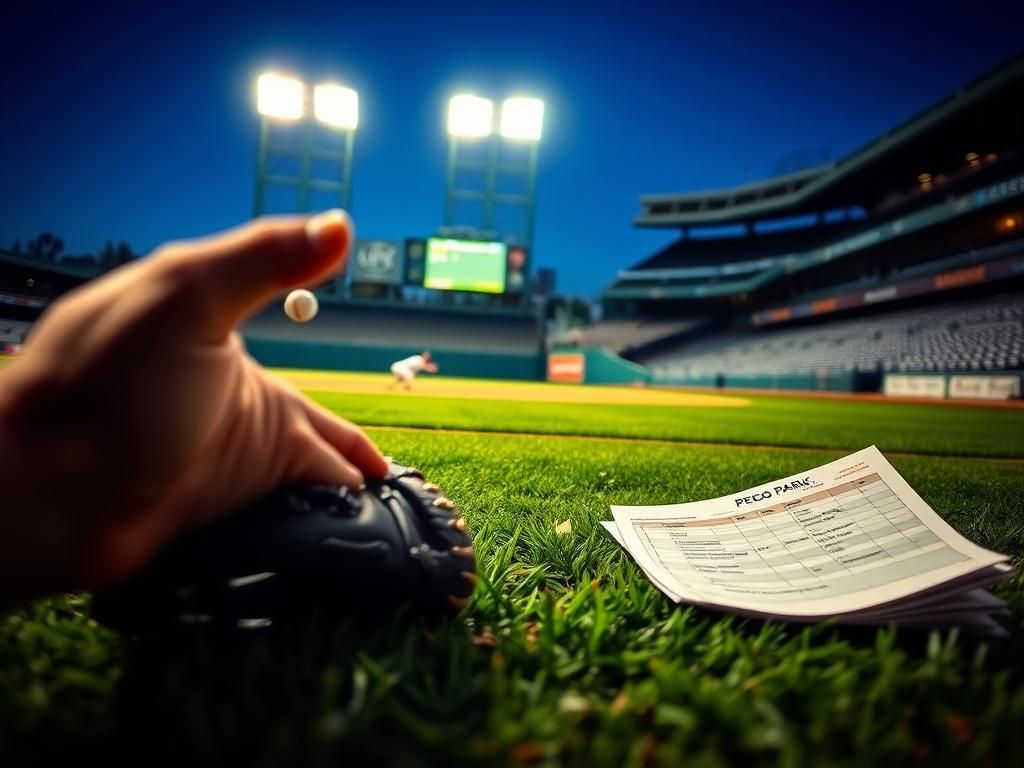 Flick International A dramatic view of a baseball soaring over the left-field wall at Petco Park during a Padres game.