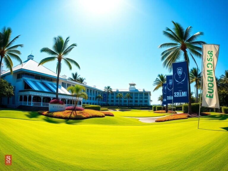 Flick International Panoramic view of Trump National Doral golf course featuring lush fairways and the iconic clubhouse