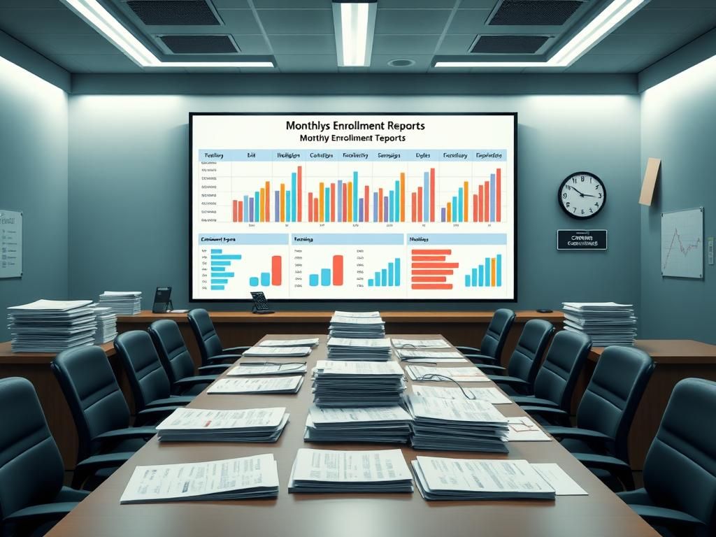 Flick International Government office environment focused on healthcare administration with Medicaid verification documents