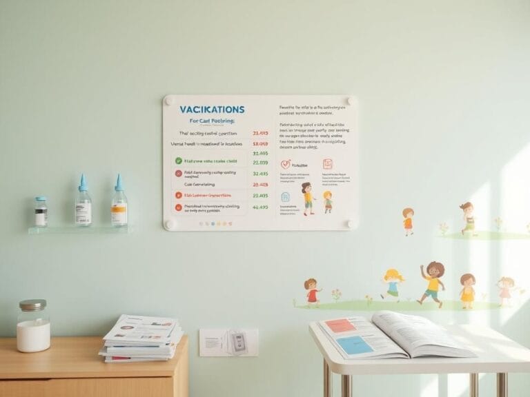 Flick International Pediatric clinic environment showcasing vaccine vials and health pamphlets