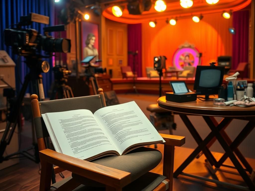 Flick International Vintage film set from the 1990s featuring cameras and a director's chair