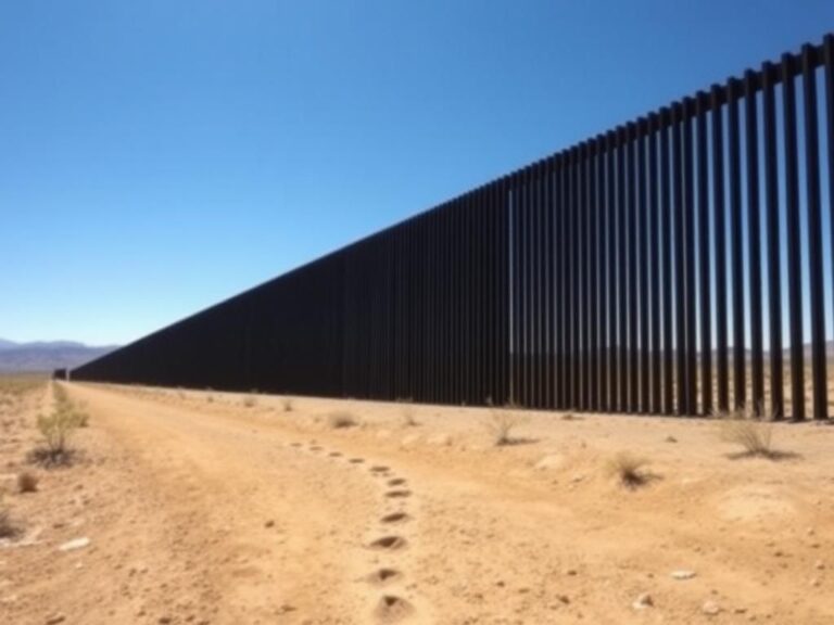 Flick International A striking black-painted border wall under a clear blue sky