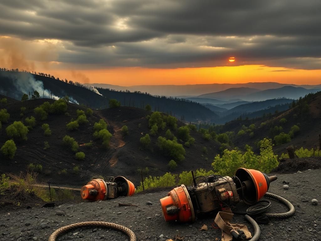 Flick International Aftermath of the Palisades fire showing charred hillsides and resilient vegetation