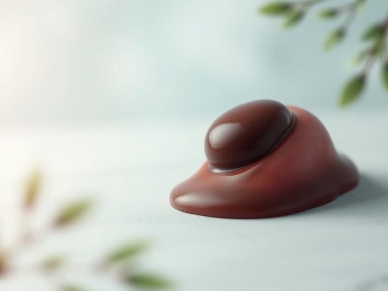 Flick International Close-up of a dark, reddish-brown chocolate cyst on an abstract ovary representation