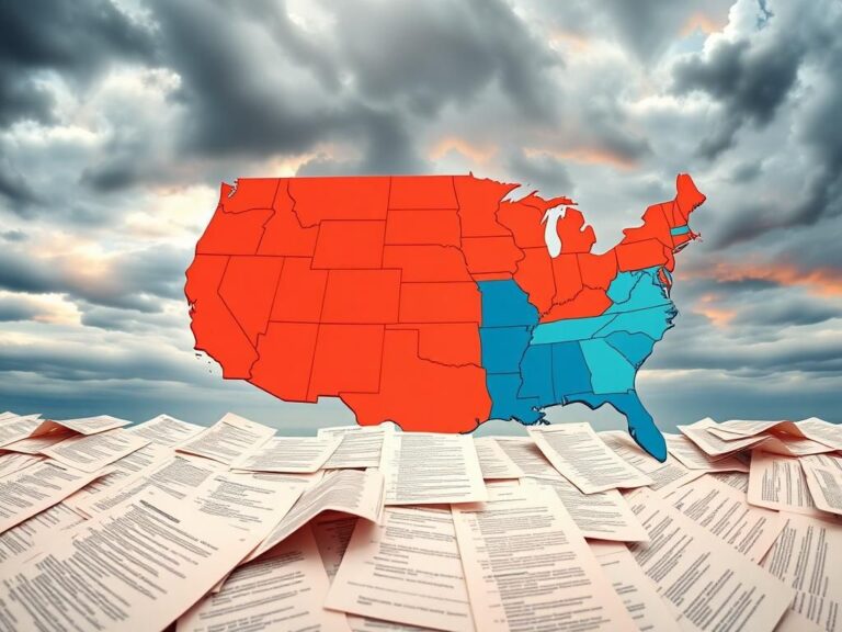 Flick International Abstract representation of the fragmented United States map depicting redistricting battles