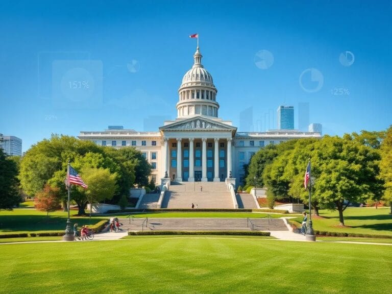Flick International A modern government building in North Carolina surrounded by a public park symbolizing transparency