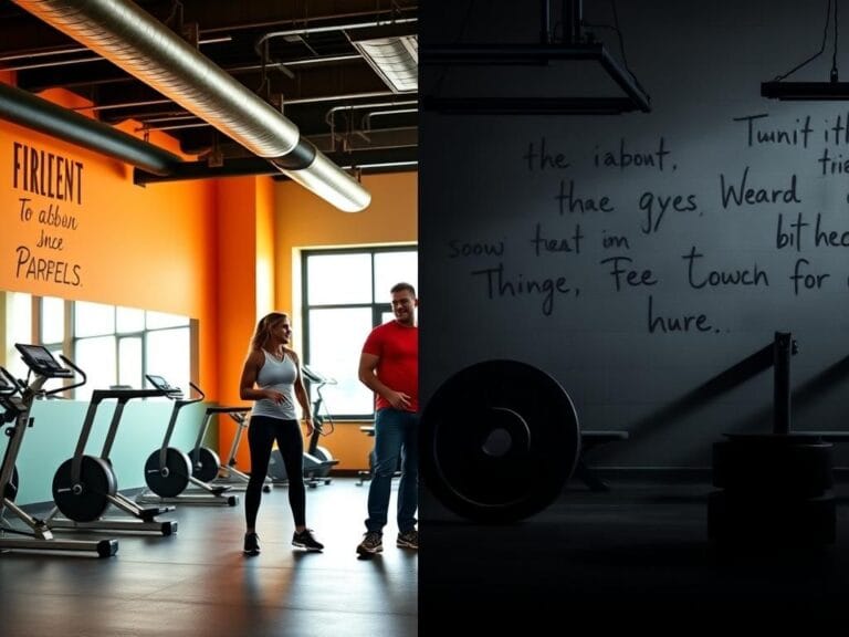 Flick International Split image showcasing friendship versus conflict in a gym setting, representing Jillian Michaels and Bob Harper's relationship