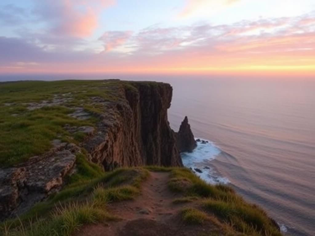 Flick International A serene cliff overlooking a vast ocean at sunset symbolizing personal transition