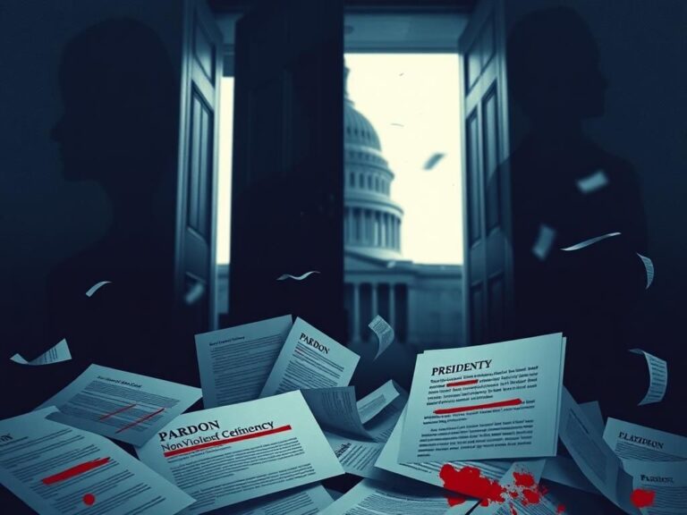 Flick International Abstract representation of legal complexities surrounding presidential pardons