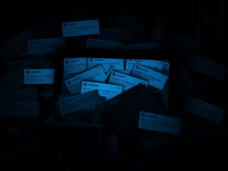 Flick International A dark, moody scene of an overflowing inbox filled with unopened email notifications and shadowy package outlines.