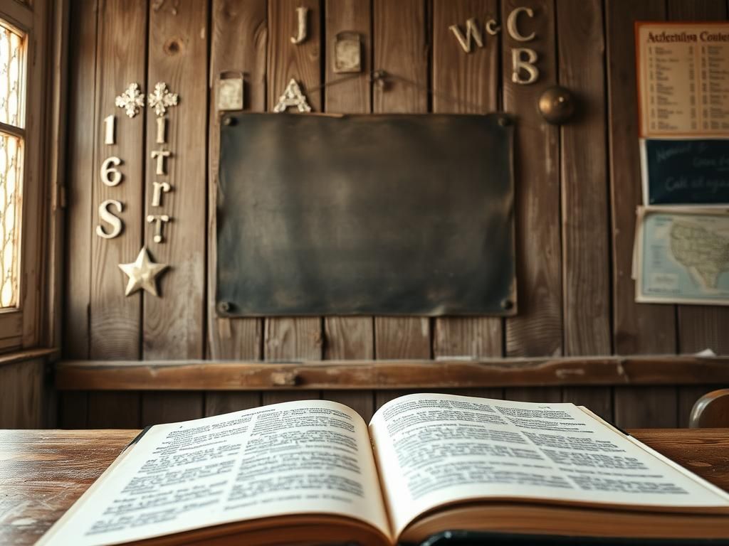 Flick International Close-up of a weathered classroom wall capturing an empty space where the Ten Commandments poster once hung