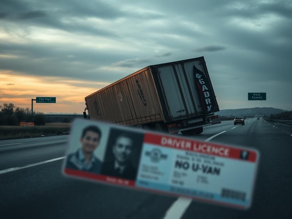 Flick International A desolate highway with an overturned truck after a tragic accident