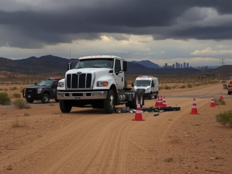 Flick International White truck involved in a collision with federal vehicles in California