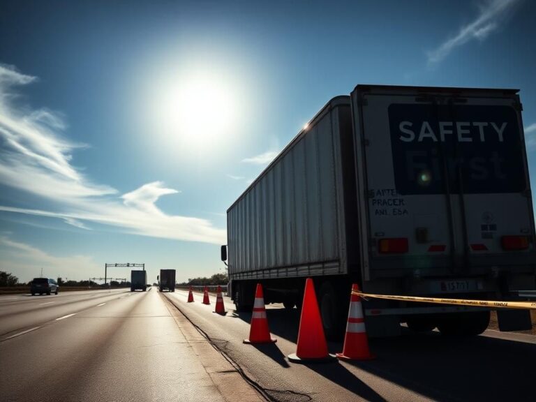 Flick International A large tractor-trailer on the side of the Florida Turnpike after a deadly accident