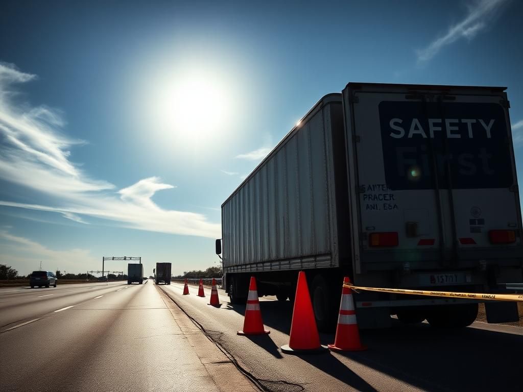 Flick International A large tractor-trailer on the side of the Florida Turnpike after a deadly accident