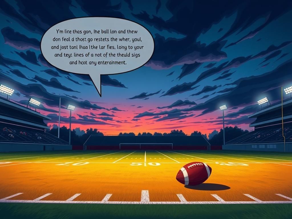 Flick International An artistic illustration of a football field under dramatic evening skies, symbolizing competition and entertainment.