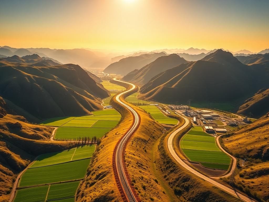 Flick International Aerial view of the Zangezur Corridor showcasing lush valleys and rugged mountains