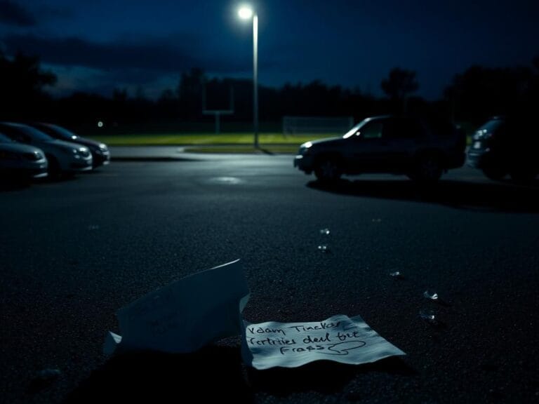 Flick International Dimly lit parking lot scene depicting chaos after violent dispute