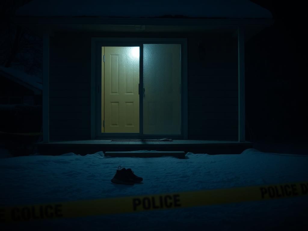 Flick International Dimly lit off-campus house at night, hinting at the chilling atmosphere of the Idaho murders.