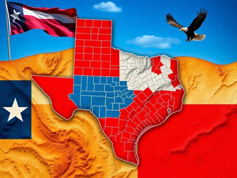 Flick International Detailed topographic map of Texas with newly drawn congressional districts