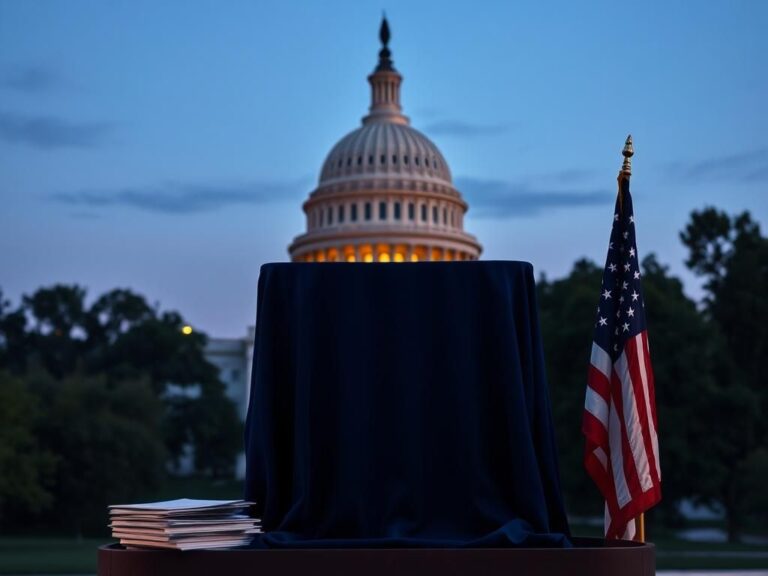 Flick International U.S. Capitol building at dusk with illuminated dome and podium