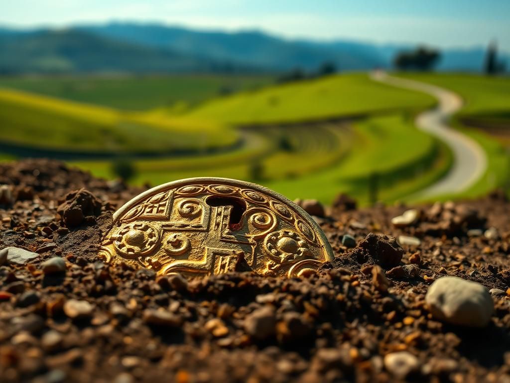 Flick International Close-up of a rare ninth-century gold artifact found in Northumberland soil