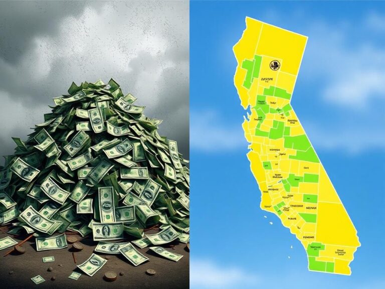 Flick International Split image illustrating contrasting scenes of California's political landscape, depicting election costs and redistricting efforts