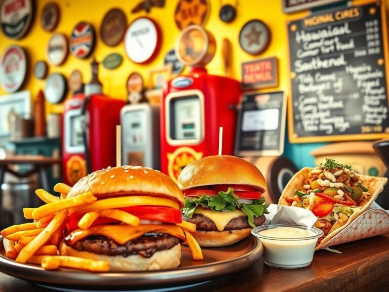 Flick International beautifully plated burger with fresh ingredients and fries