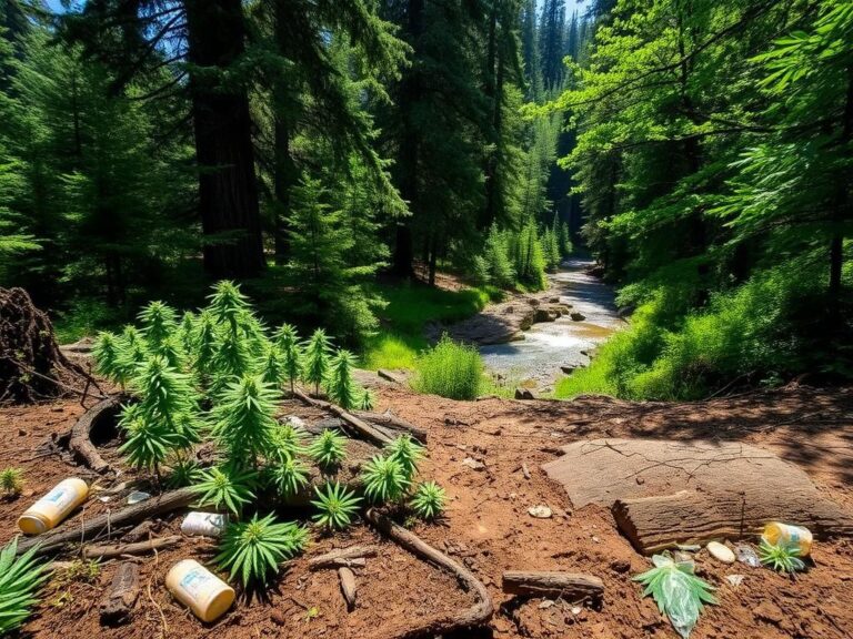 Flick International Scene depicting illegal marijuana plants and toxic debris in Sequoia National Park