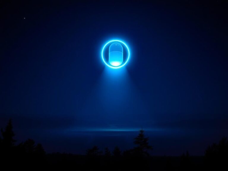 Flick International Glowing pill-shaped object illuminating the night sky over Finger Lakes, NY