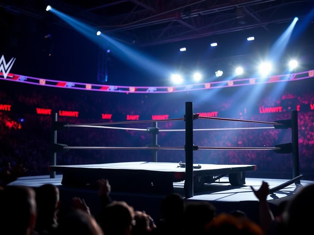 Flick International WWE star Oba Femi executing a powerful slam through an announce table during a Heatwave match.