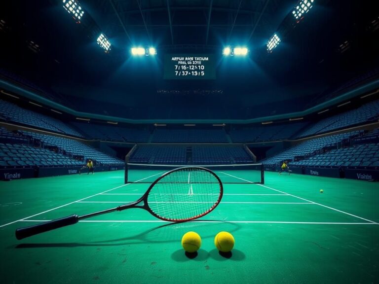 Flick International Dramatic scene of the vibrant green clay court at Arthur Ashe Stadium after the upset match